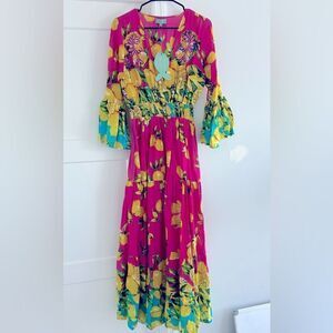 ANTICA SARTORIA by GIACOMO CINQUE Lemon Maxi Boho Dress - One Size Fits Most